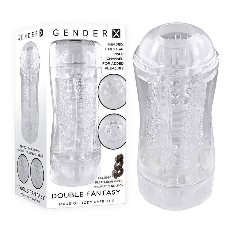 Gender X DOUBLE FANTASY - Clear Double Ended Stroker - GX-MS-0020-2