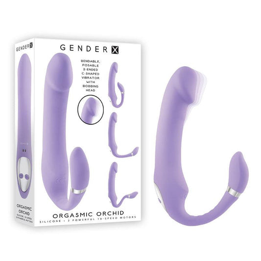 Gender X ORGASMIC ORCHID - Lilac 19 cm USB Rechargeable Strapless-Strap-On - GX-RS-0150-2