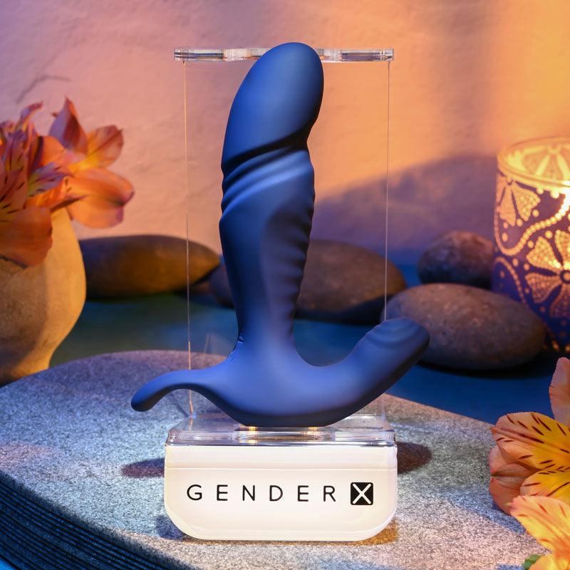 Gender X TRUE BLUE - Blue 13.5 cm USB Rechargeable Thrusting Prostate Massager - GX-RS-1256-2