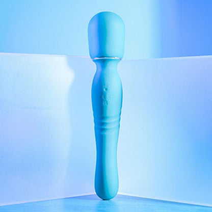 Gender X DOUBLE THE FUN - Blue 26.7 cm USB Rechargeable Dual Ended Vibrator Wand - GX-RS-2581-2