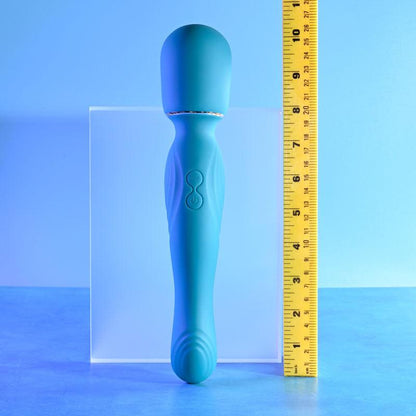 Gender X DOUBLE THE FUN - Blue 26.7 cm USB Rechargeable Dual Ended Vibrator Wand - GX-RS-2581-2