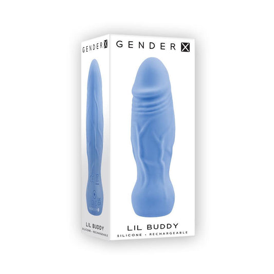 Gender X LIL BUDDY - Light Blue 10.1 cm USB Rechargeable Mini Vibrator - GX-RS-3144-2