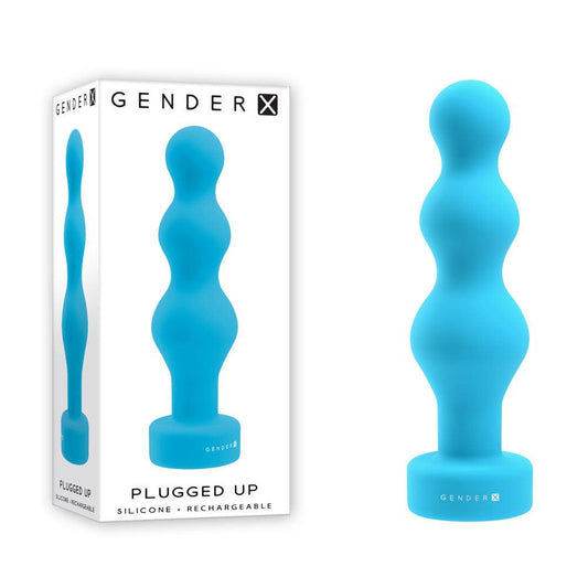 Gender X PLUGGED UP - Blue 13.6 cm USB Rechargeable Butt Plug - GX-RS-3151-2