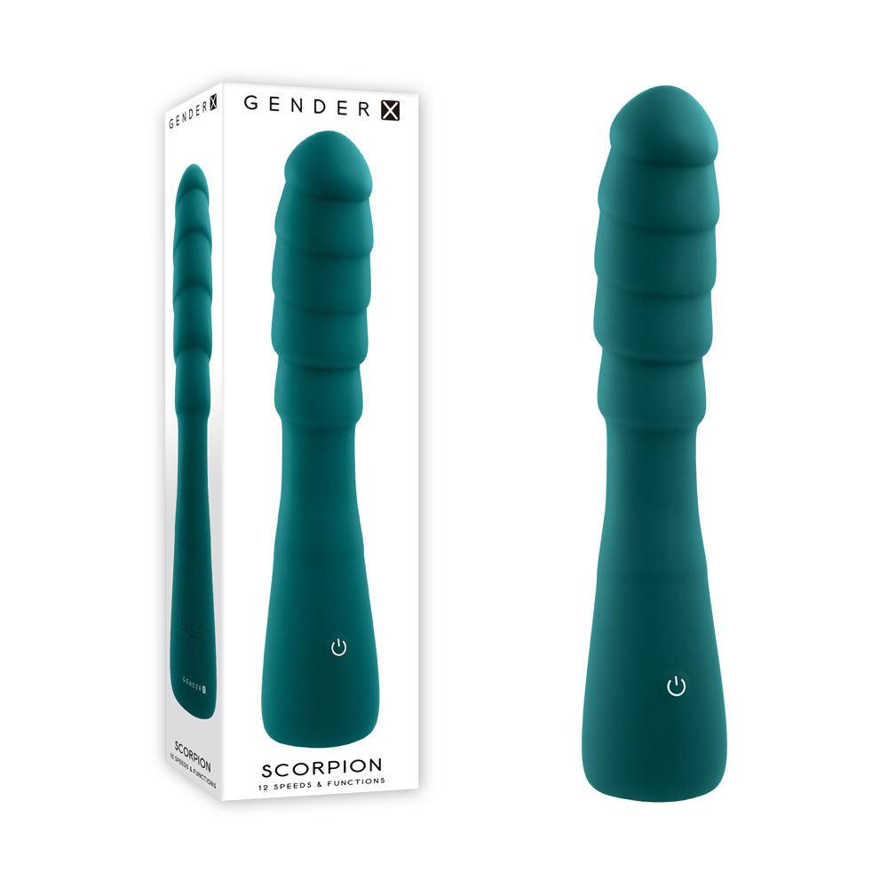 Gender X SCORPION - Green 21.2 cm USB Rechargeable Vibrator - GX-RS-3793-2