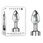 Gender X ROCKIN METAL PLUG MINI - Chrome 7.8 cm USB Rechargeable Vibrating Mini Butt Plug - GX-RS-3809-2