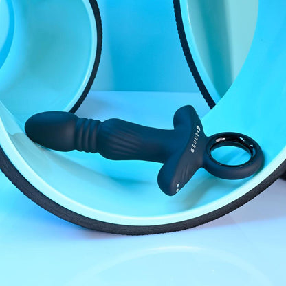 Gender X SLAYER - Black 20 cm USB Rechargeable Thrusting Vibrating Butt Plug - GX-RS-4103-2