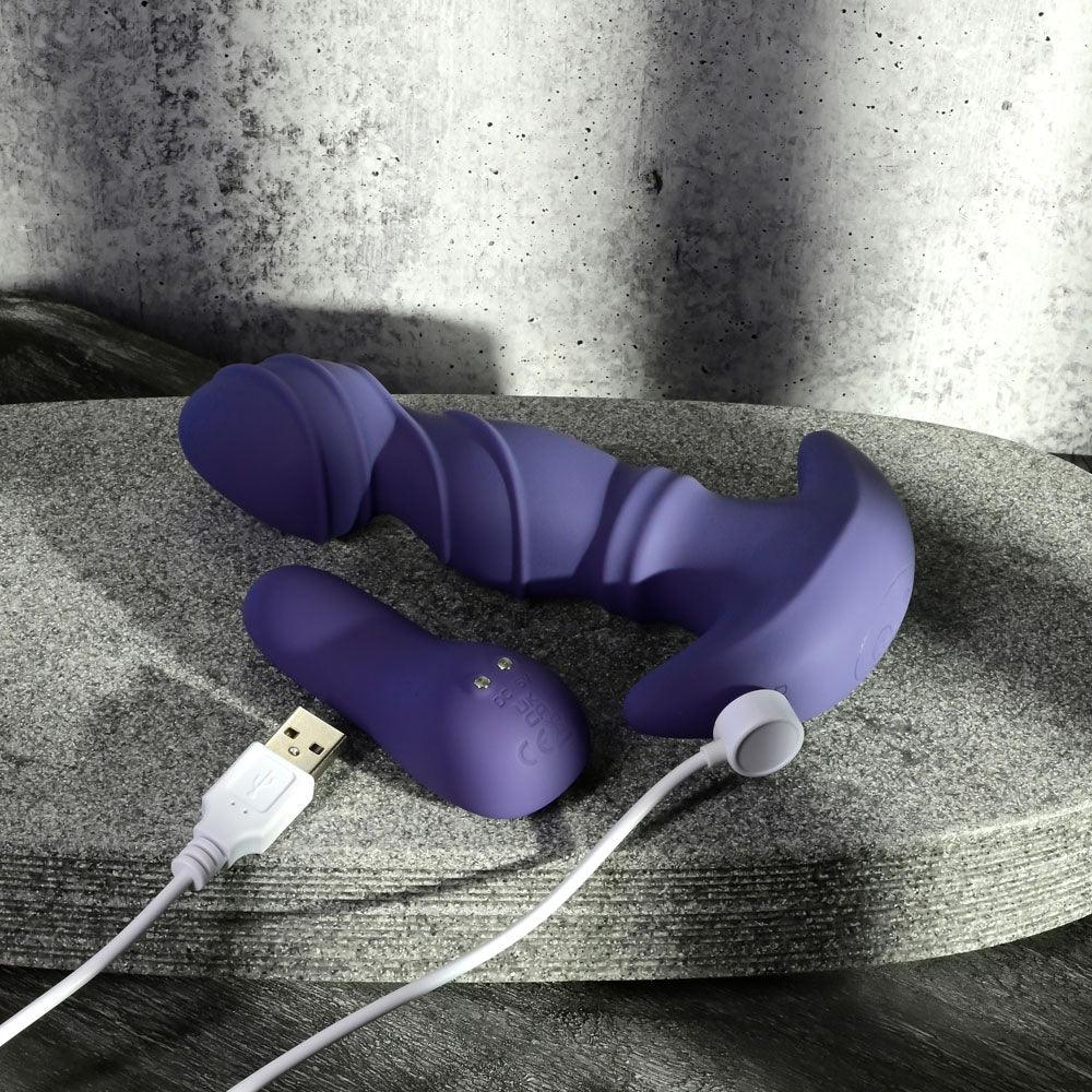 Gender X RING IT - Purple 16.5 cm USB Rechargeable Vibrator with Wireless Remote - GX-RS-4769-2