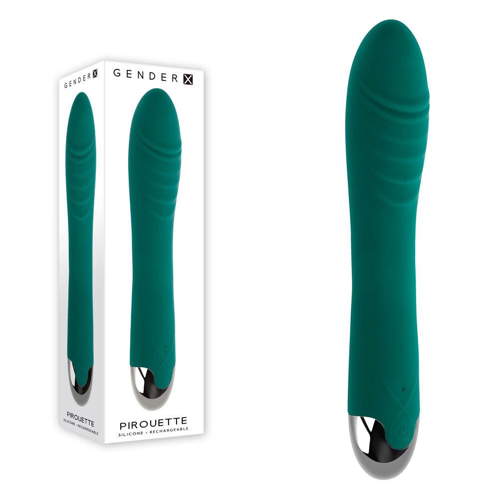 Gender X PIROUETTE - Green 20.6 cm USB Rechargeable Vibrator - GX-RS-5056-2