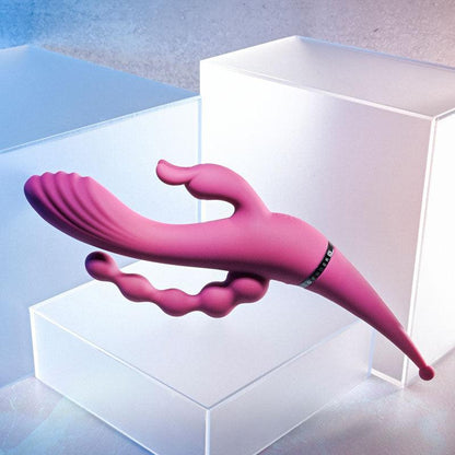 Gender X FOUR BY FOUR - Pink 27.5 cm USB Rechargeable Multi Vibrator - GX-RS-8867-2