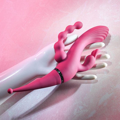 Gender X FOUR BY FOUR - Pink 27.5 cm USB Rechargeable Multi Vibrator - GX-RS-8867-2