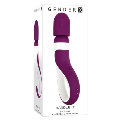 Gender X HANDLE IT - Purple/White USB Rechargeable Massager Wand - GX-RS-8874-2