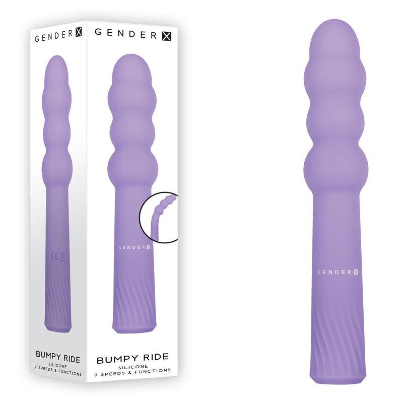 Gender X BUMPY RIDE - Purple 17.4 cm USB Rechargeable Vibrator - GX-RS-8898-2