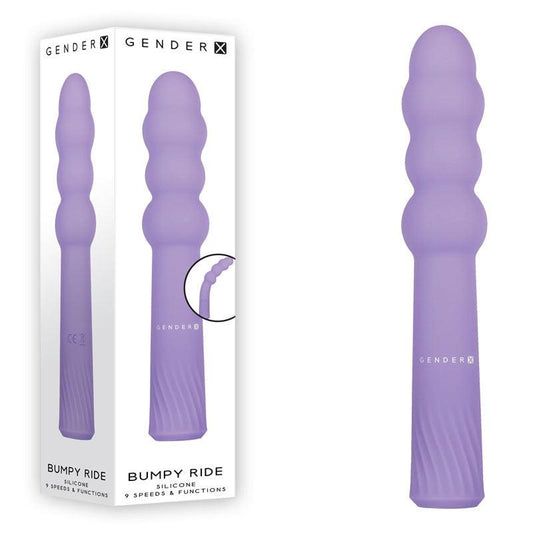 Gender X BUMPY RIDE - Purple 17.4 cm USB Rechargeable Vibrator - GX-RS-8898-2