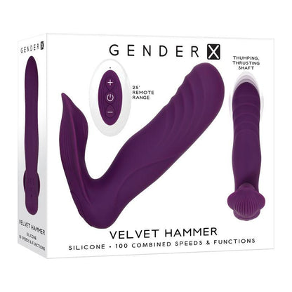 Gender X VELVET HAMMER - Purple USB Rechargeable Wearable Vibe with Remote - GX-RS-8935-2