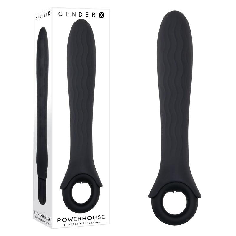 Gender X POWERHOUSE - Black 21.6 cm USB Rechargeable Vibrator - GX-RS-8980-2