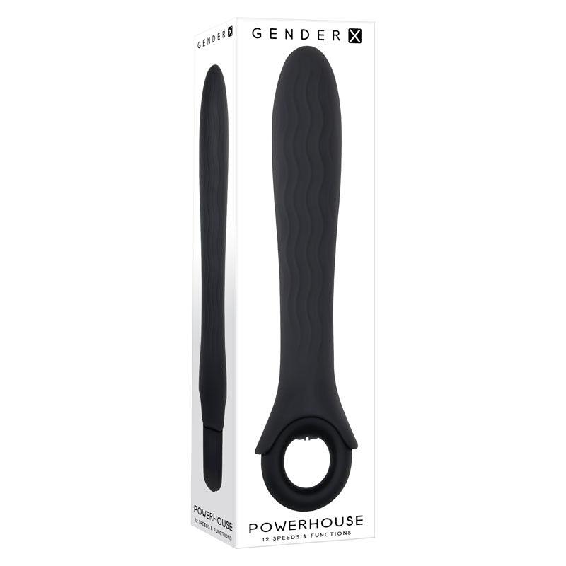 Gender X POWERHOUSE - Black 21.6 cm USB Rechargeable Vibrator - GX-RS-8980-2