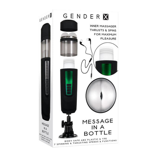 Gender X MESSAGE IN A BOTTLE - USB Rechargeable Thrusting & Spinning Masturbator - GX-RS-9062-2