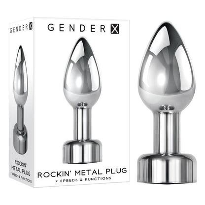 Gender X ROCKIN' METAL PLUG - Metallic 9.3 cm USB Rechargeable Butt Plug - GX-RS-9086-2