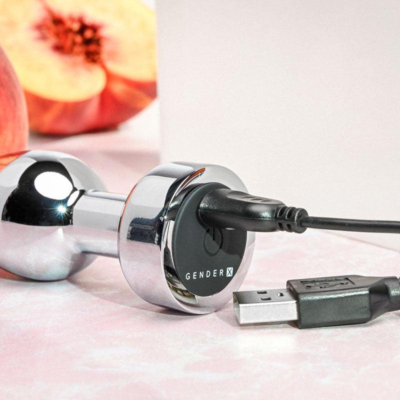 Gender X ROCKIN' METAL PLUG - Metallic 9.3 cm USB Rechargeable Butt Plug - GX-RS-9086-2