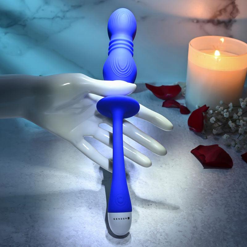 Gender X PLAY BALL - Blue 25 cm USB Rechargeable Thrusting & Vibrating Orbs - GX-RS-9215-2