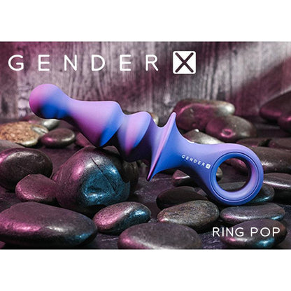 Gender X RING POP - Dark Blue 15.2 cm USB Rechargeable Vibrating Anal Plug - GX-RS-9383-2