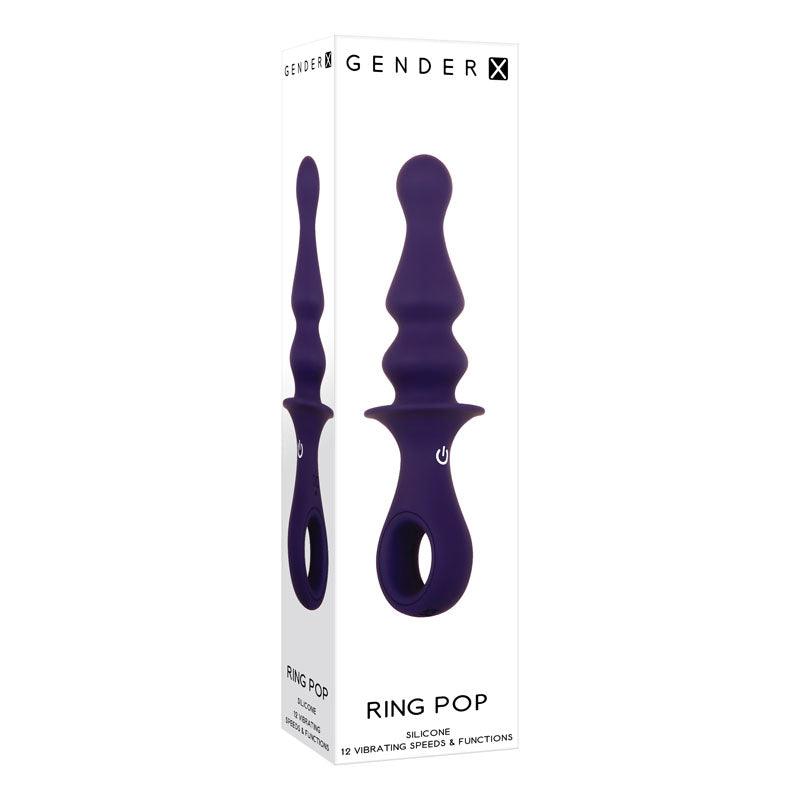 Gender X RING POP - Dark Blue 15.2 cm USB Rechargeable Vibrating Anal Plug - GX-RS-9383-2