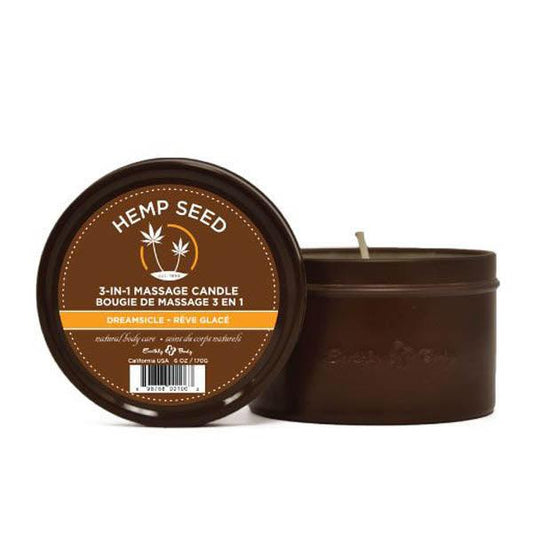 Hemp Seed 3-In-1 Massage Candle - Dreamsicle (Tangerine & Plum) - 170 g - HSC006