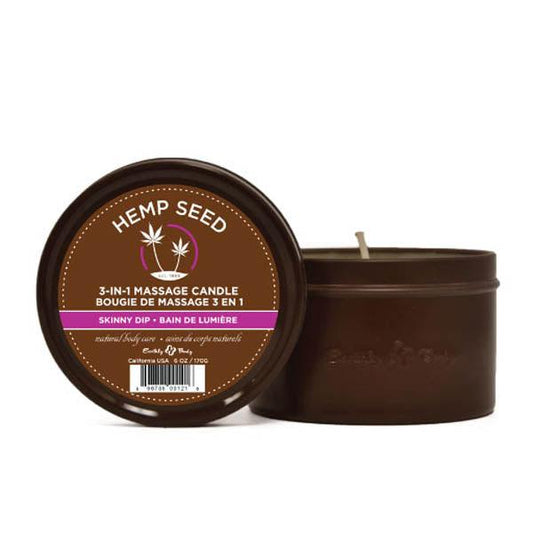 Hemp Seed 3-In-1 Massage Candle - Skinny Dip (Vanilla & Fairy Floss)- 170 g - HSC021