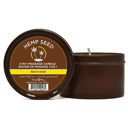 Hemp Seed 3-In-1 Massage Candle - Beach Daze (Coconut & Pineapple) Scented - 170 g - HSC045