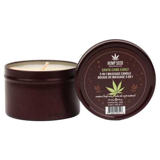 Hemp Seed 3-In-1 Massage Candle - Santa Came Early - Honey, Cinnamon, Maple - 170 g - HSCH024A