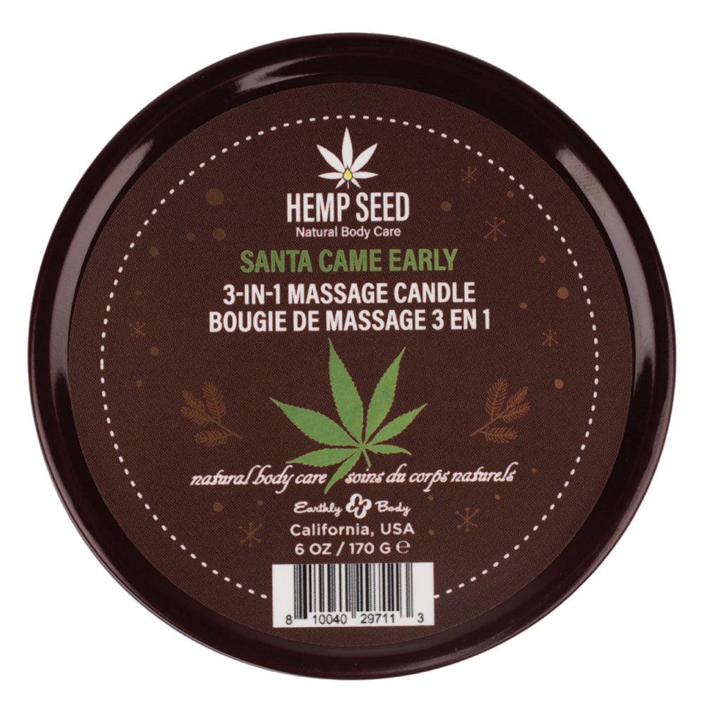 Hemp Seed 3-In-1 Massage Candle - Santa Came Early - Honey, Cinnamon, Maple - 170 g - HSCH024A