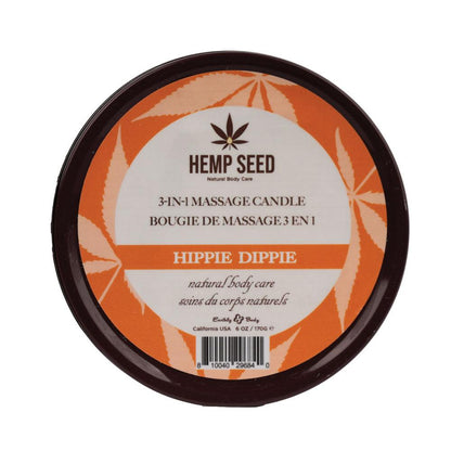 Hemp Seed 3-In-1 Massage Candle - Hippie Dippie (Toasted Coconut, Sparkling Cashmere, Sandalwood)- 170 g - HSCS024A