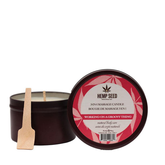 Hemp Seed 3-In-1 Massage Candle - Working On A Groovy Thing (Wild Berries, Night Blooming Jasmine, Warm Amber) - 170 g - HSCS024B