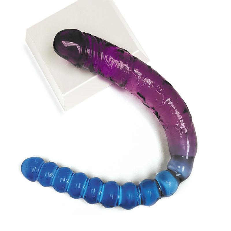 Shades 17'' Jelly TPR Double Dong - Violet/Blue 44 cm Double Dong - IC1307