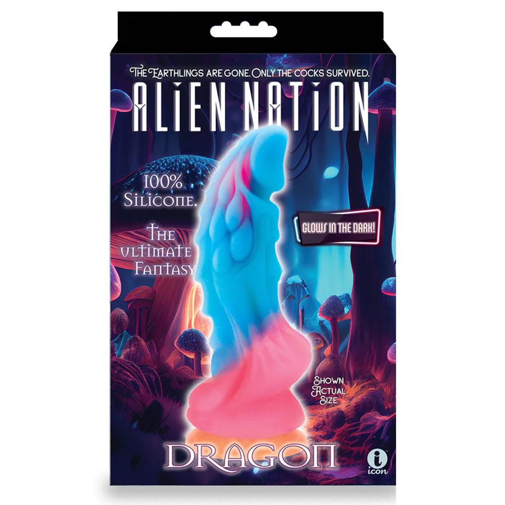 Alien Nation - Glow Dragon - Glow in Dark Rainbow 22.9 cm Fantasy Dong - IC1353