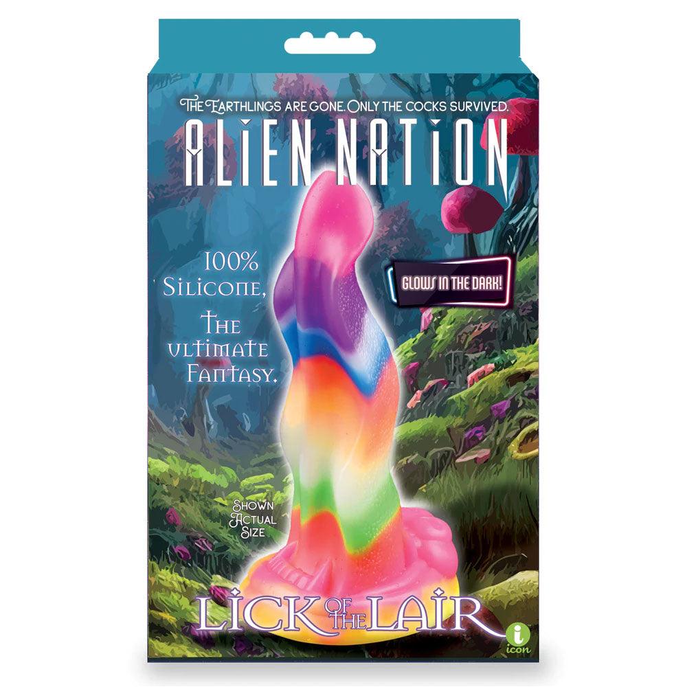 Alien Nation - Lick Of The Lair - Glow in Dark Rainbow 17.8 cm Fantasy Dong - IC1357