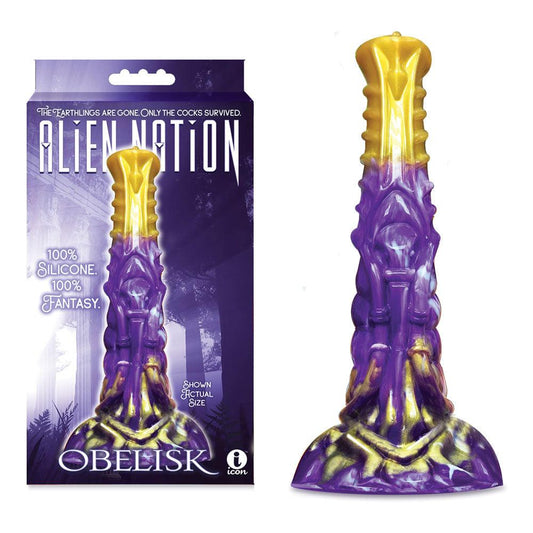 Alien Nation - Obelisk - Purple/Gold 22.2 cm Fantasy Dong - IC1365