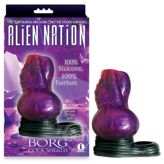 Alien Nation - Borg - Purple/Black 11.5 cm Penis Sheath - IC1369