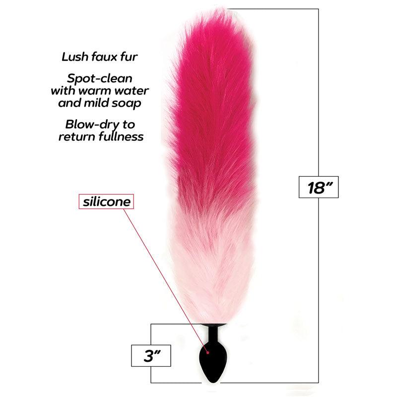 Foxy Fox Tail Silicone Butt Plug - Pink Gradient - 46 cm Tail - IC1400