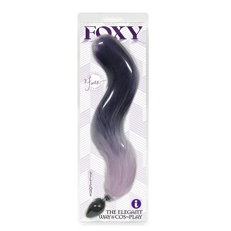 Foxy Fox Tail Silicone Butt Plug - Purple Gradient - 46 cm Tail - IC1401