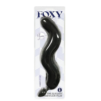 Foxy Fox Tail Silicone Butt Plug - Black - 46 cm Tail - IC1402