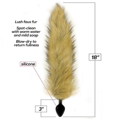 Foxy Fox Tail Silicone Butt Plug - Ginger - 46 cm Tail - IC1403