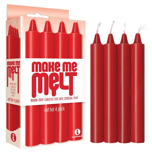 Make Me Melt Drip Candles - Red - Red Hot Drip Candles - 4 Pack - IC2324-2