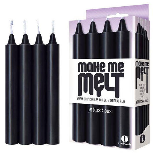 Make Me Melt Drip Candles - Black - Jet Black Drip Candles - 4 Pack - IC2325-2