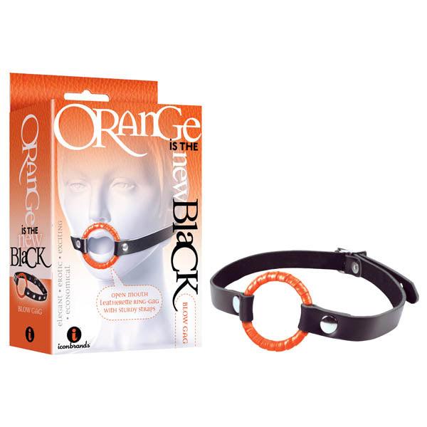 Orange Is The New Black - Blow Gag - Black/Orange Open Mouth Gag - IC2520-2