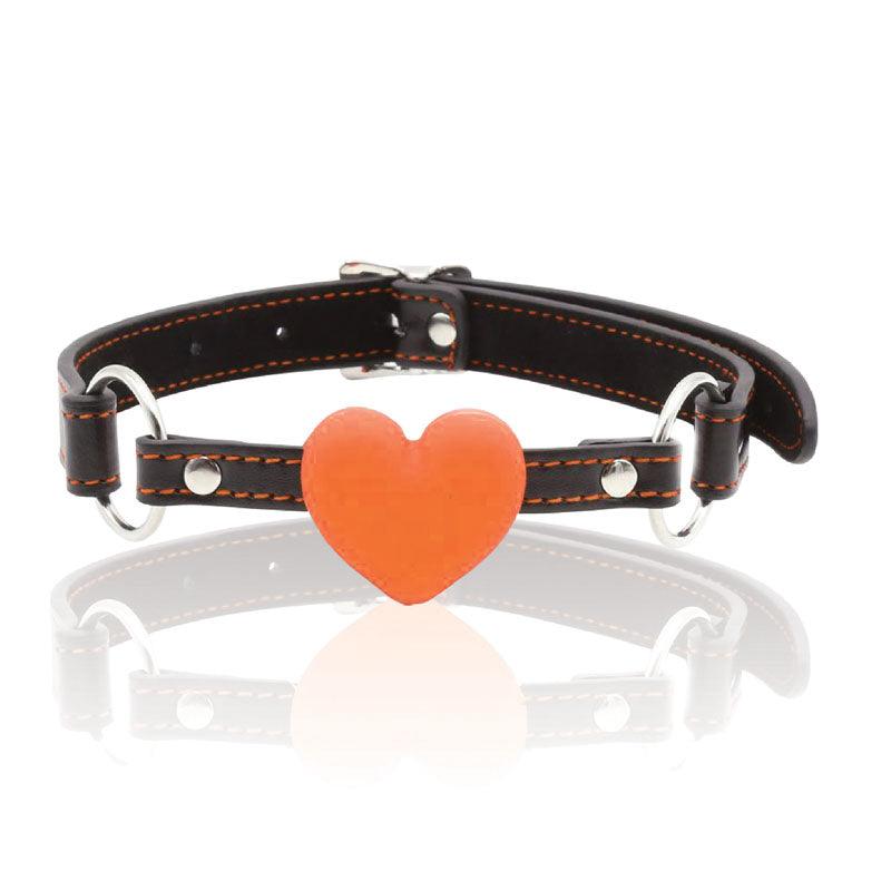 The 9's Orange Is The New Black, Heart Gag - Black/Orange Mouth Restraint - IC2532