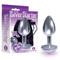 The Silver Starter - Silver 7.1 cm (2.8'') Butt Plug with Violet Heart Jewel - IC2610-2