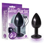 The Silver Starter - Anodised Black 7.1 cm (2.8'') Butt Plug with Violet Round Jewel - IC2612-2