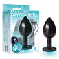 The Silver Starter - Anodised Black 7.1 cm (2.8'') Butt Plug with Aqua Round Jewel - IC2614-2