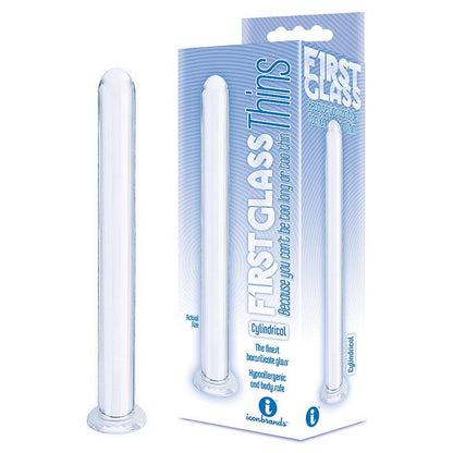 The 9's First Glass Thins, Cylindrical - Clear Glass 17.8 cm Dildo - IC2683